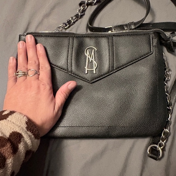 Steve Madden Handbags - Steve Madden Black Crossbody Bag with Silver Accents
